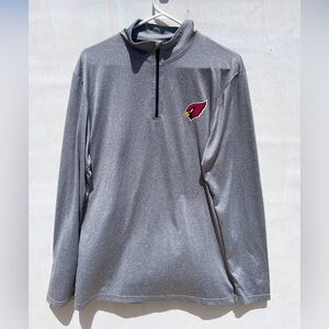 NFL Arizona Cardinals Team Apparel Gray Long Sleeve 1/4 zip Shirt SZ M. J